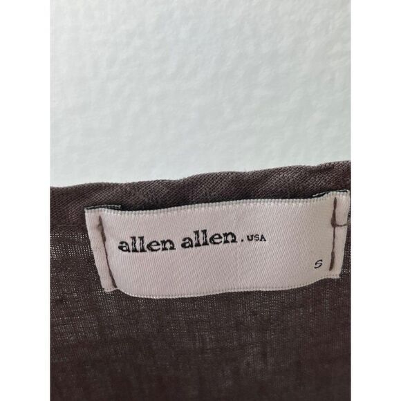 Allen Allen Linen Sleeveless Hi-Lo Shift Dress Size Small Light Brown Laganlook - Picture 6 of 8